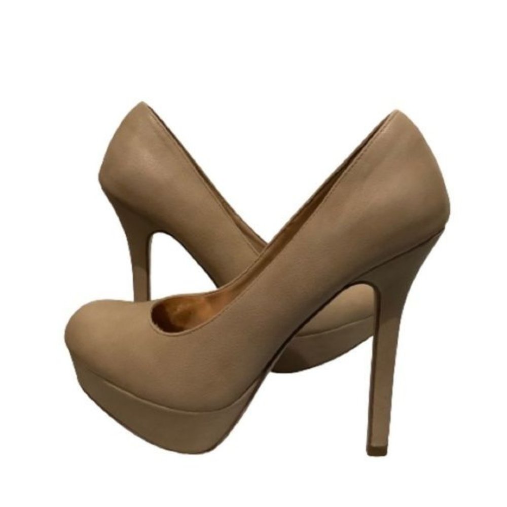 BRASH  NUDE PLATFORM HEELS SIZE 8